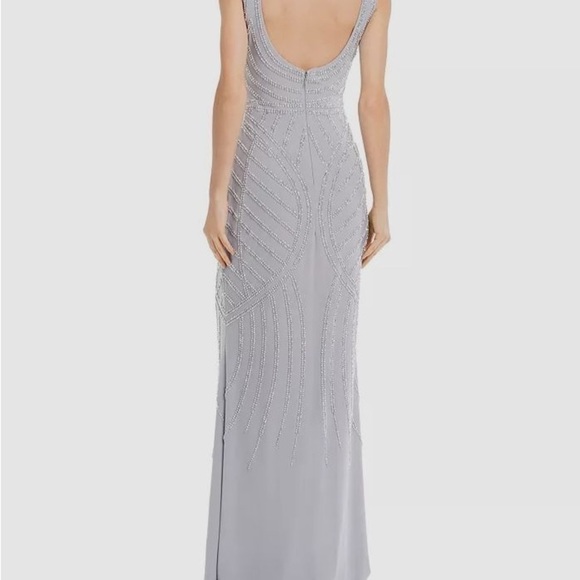 AQUA Embellished Column Gown - 100% Exclusive silver size 4 New - Picture 9 of 16